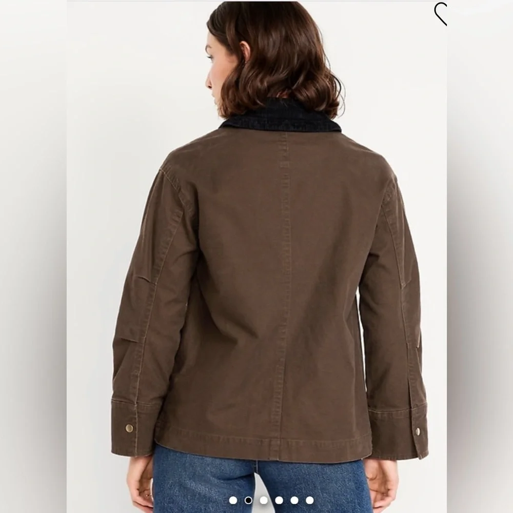 Old Navy Canvas Corduroy Chore Jacket Coat Barn Ranch Gorpcore Fall Oversized